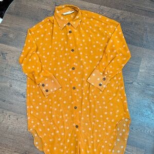 Zara Mustard Polka Dot Shirt